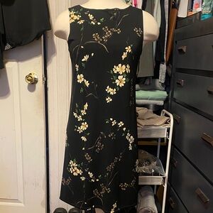 Pre-Owned, G.A.S. Co. Women’s Size S Black Floral Polyester Silky Mini Dress
